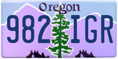 OR license plate 982IGR