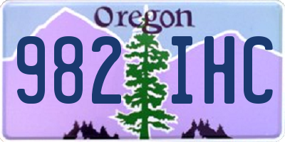 OR license plate 982IHC