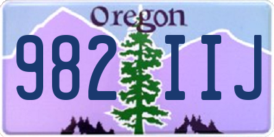 OR license plate 982IIJ