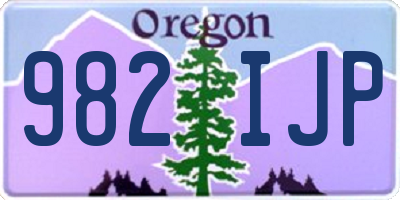 OR license plate 982IJP