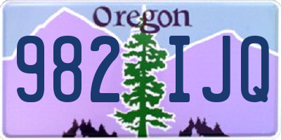 OR license plate 982IJQ