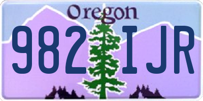 OR license plate 982IJR