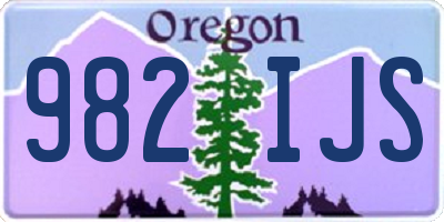 OR license plate 982IJS