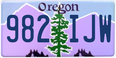 OR license plate 982IJW