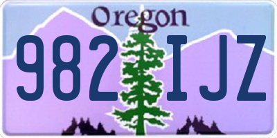 OR license plate 982IJZ