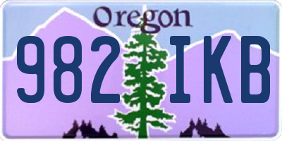 OR license plate 982IKB