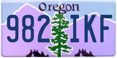 OR license plate 982IKF