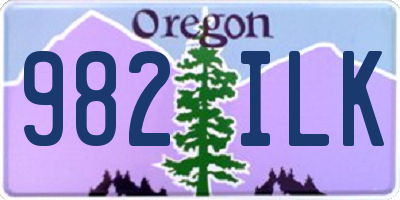 OR license plate 982ILK