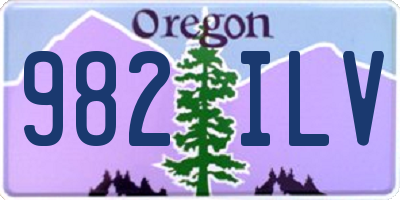 OR license plate 982ILV