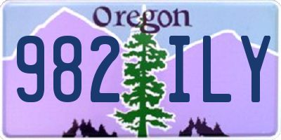 OR license plate 982ILY