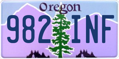 OR license plate 982INF