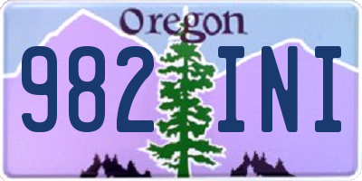 OR license plate 982INI