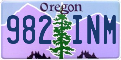 OR license plate 982INM