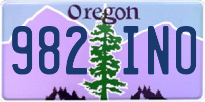 OR license plate 982INO