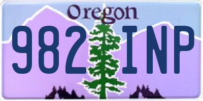 OR license plate 982INP