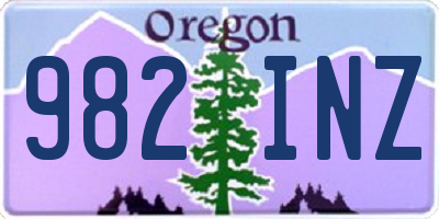 OR license plate 982INZ