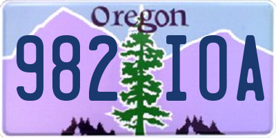 OR license plate 982IOA