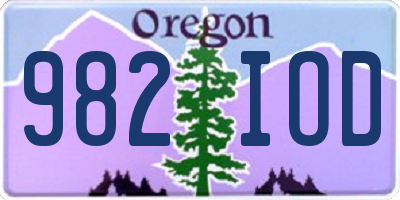 OR license plate 982IOD