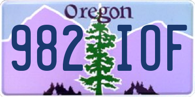 OR license plate 982IOF