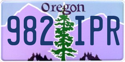 OR license plate 982IPR