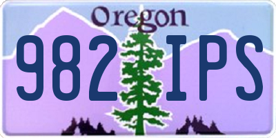 OR license plate 982IPS
