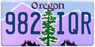 OR license plate 982IQR