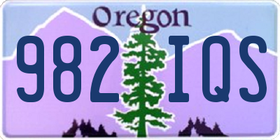 OR license plate 982IQS
