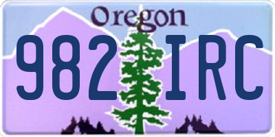 OR license plate 982IRC