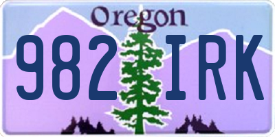 OR license plate 982IRK