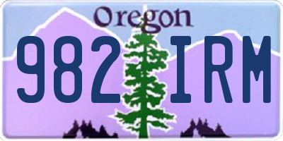 OR license plate 982IRM