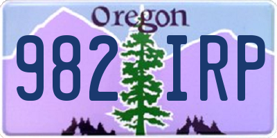 OR license plate 982IRP
