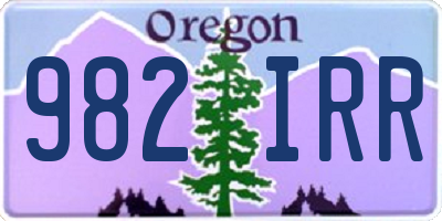 OR license plate 982IRR