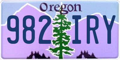 OR license plate 982IRY