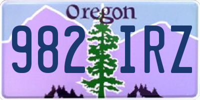 OR license plate 982IRZ