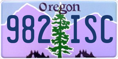 OR license plate 982ISC