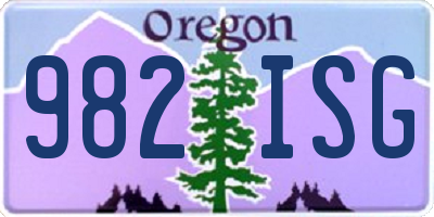 OR license plate 982ISG