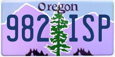 OR license plate 982ISP