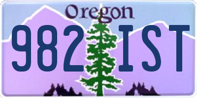 OR license plate 982IST