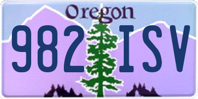 OR license plate 982ISV