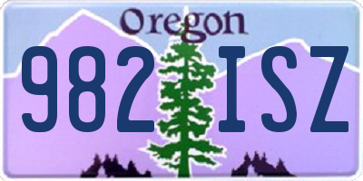 OR license plate 982ISZ