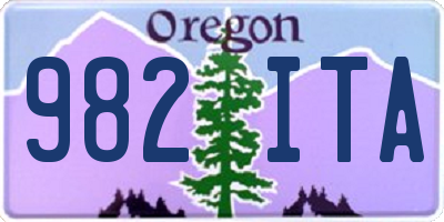 OR license plate 982ITA