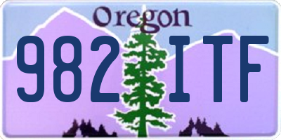 OR license plate 982ITF