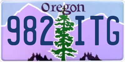 OR license plate 982ITG