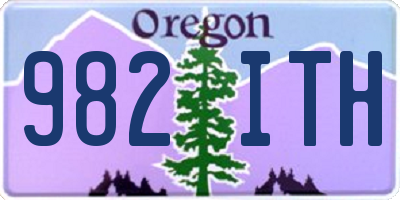 OR license plate 982ITH