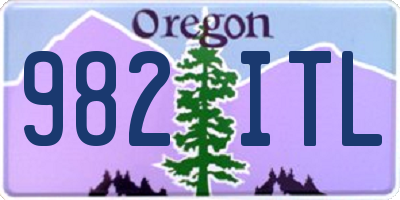 OR license plate 982ITL