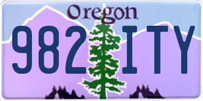 OR license plate 982ITY