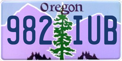 OR license plate 982IUB