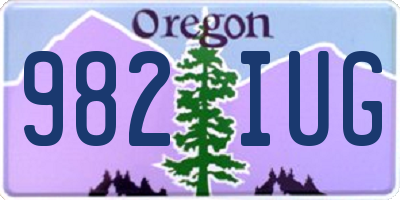 OR license plate 982IUG
