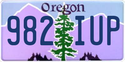 OR license plate 982IUP