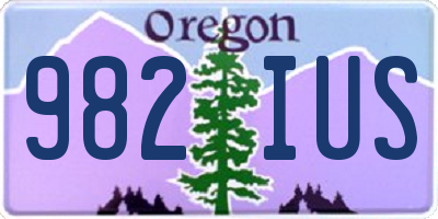 OR license plate 982IUS